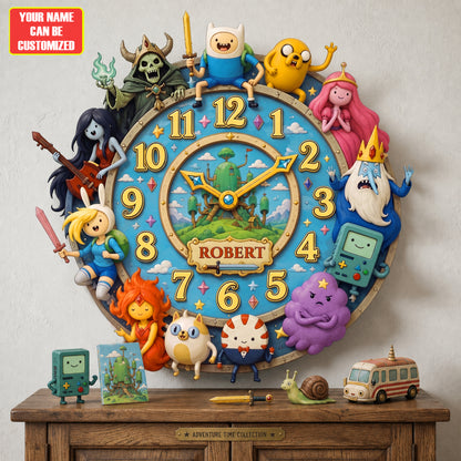 Personalized Magical Fantasy Cartoon Wall Clock for Kids