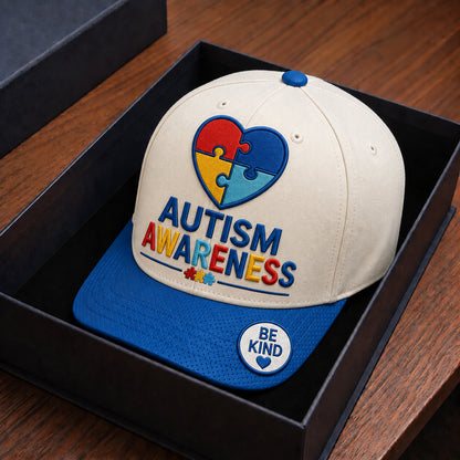 Autism Awareness Puzzle Heart Cap – Be Kind Hat