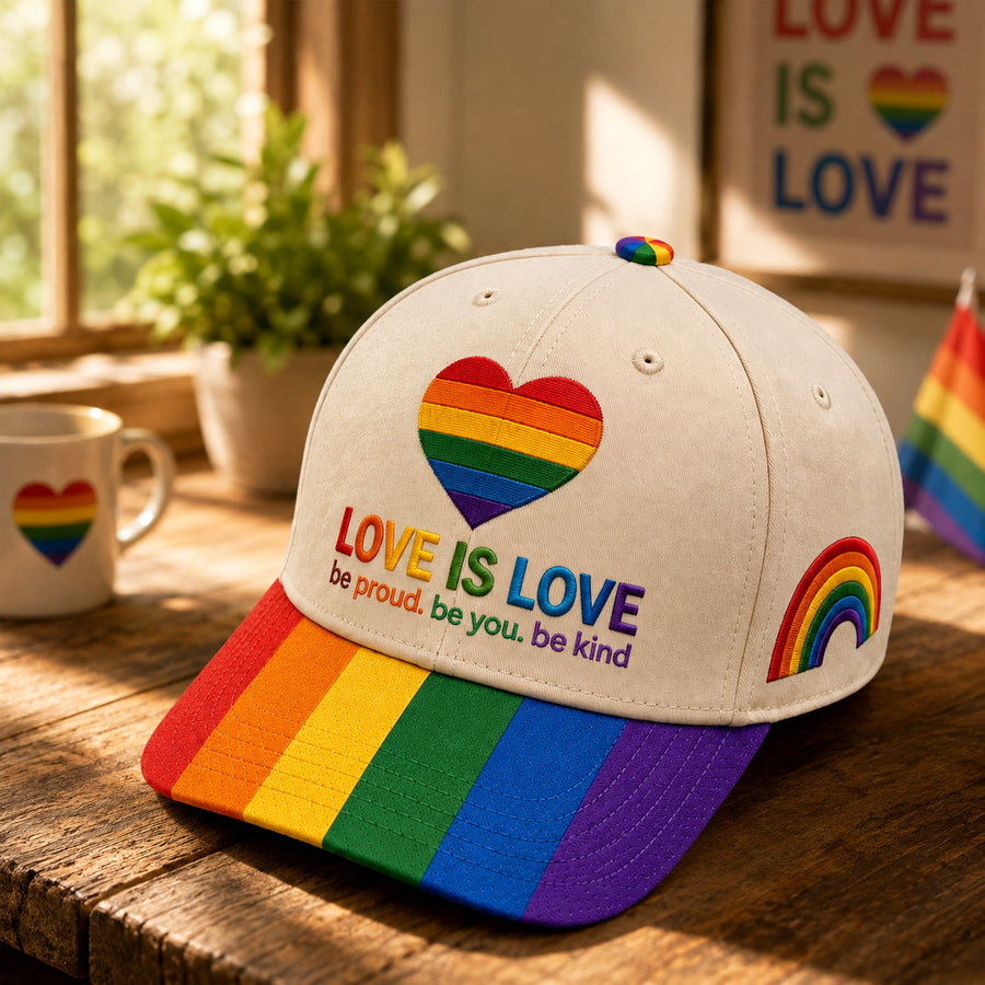 Rainbow Love Is Love Pride Cap – Be Proud Be You Be Kind