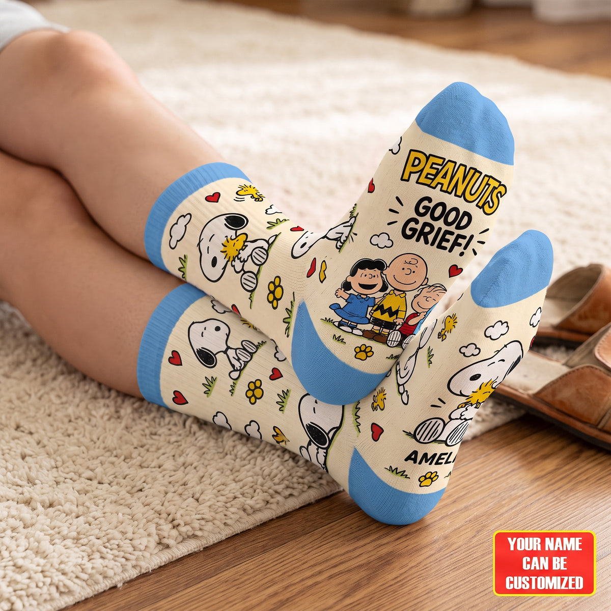 Classic Puppy & Friends Socks – Custom Name Cute Cartoon Gift