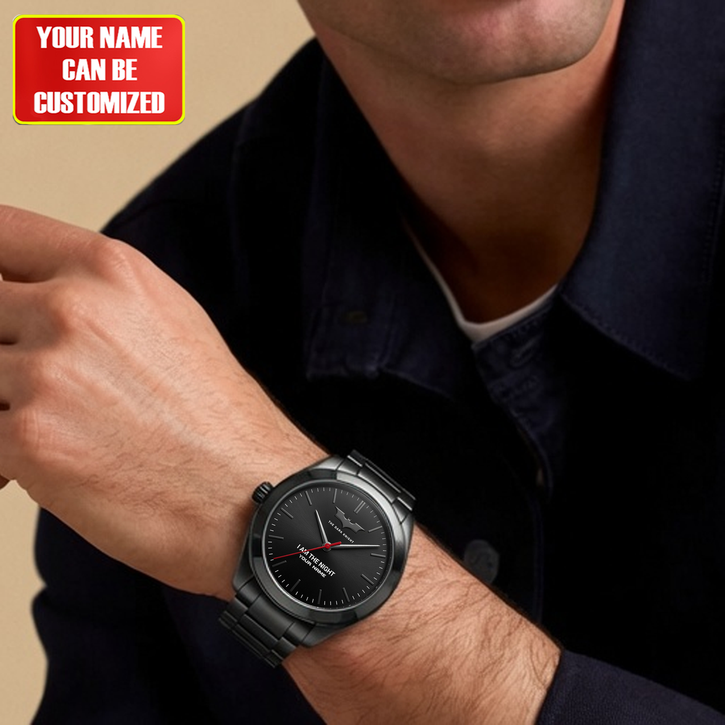Personalized Dark Knight Luxury Stainless Steel Quartz Watch