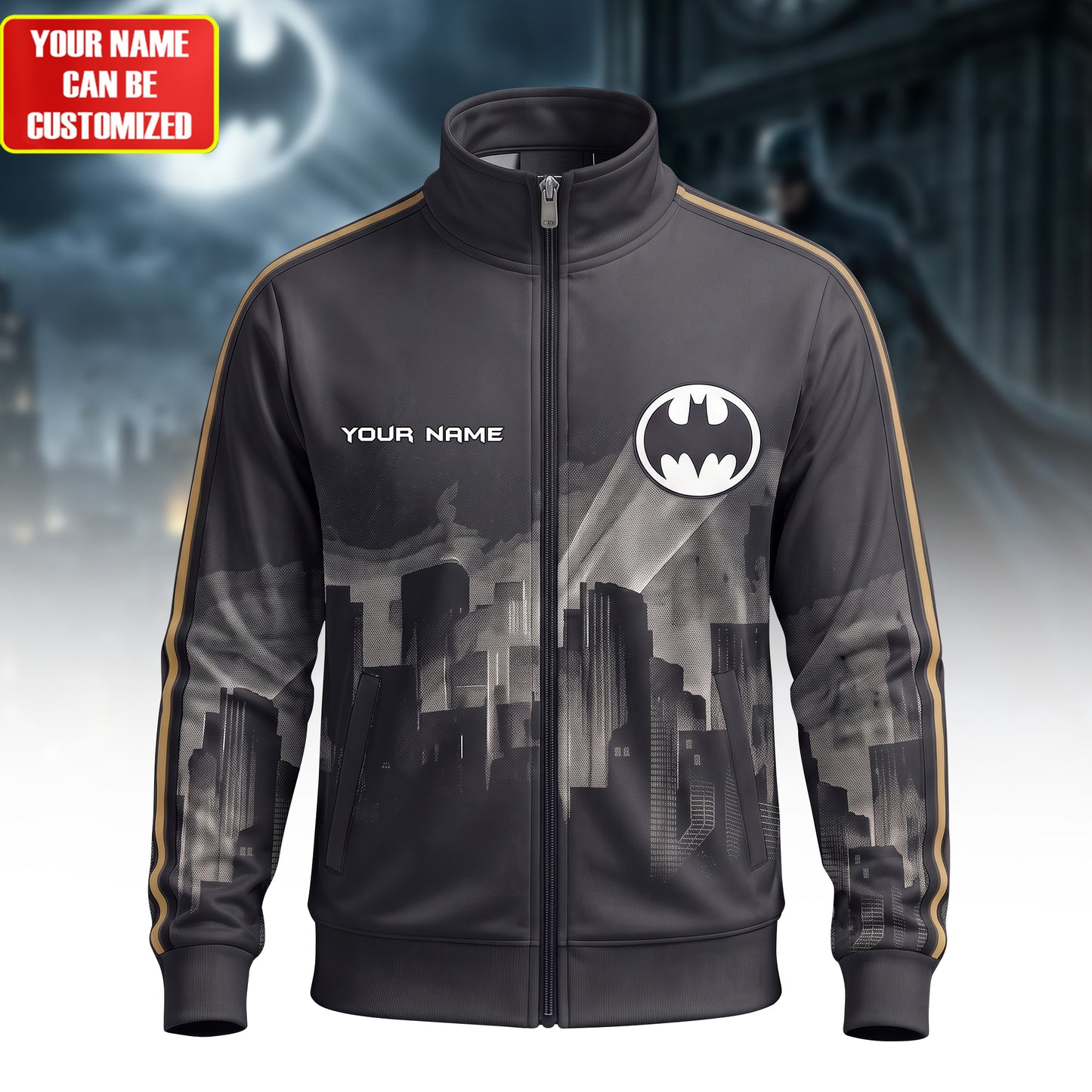Personalized Dark Knight Zipper Stand Collar Jacket