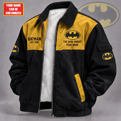 Dark Knight Hero – Personalized Casual Zip Up Corduroy Jacket
