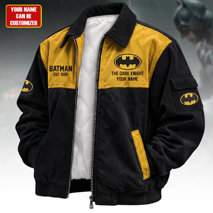 Dark Knight Hero – Personalized Casual Zip Up Corduroy Jacket