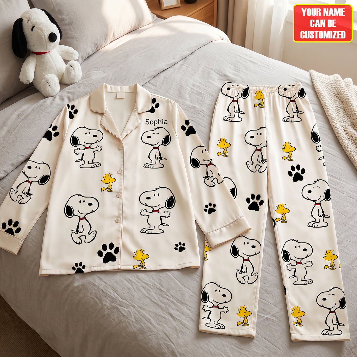 Cozy Cartoon Dog Friends – Personalized Pajama Set