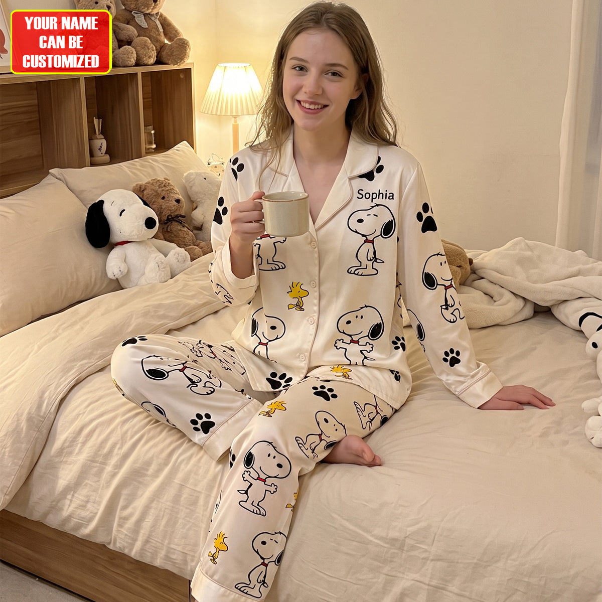 Cozy Cartoon Dog Friends – Personalized Pajama Set