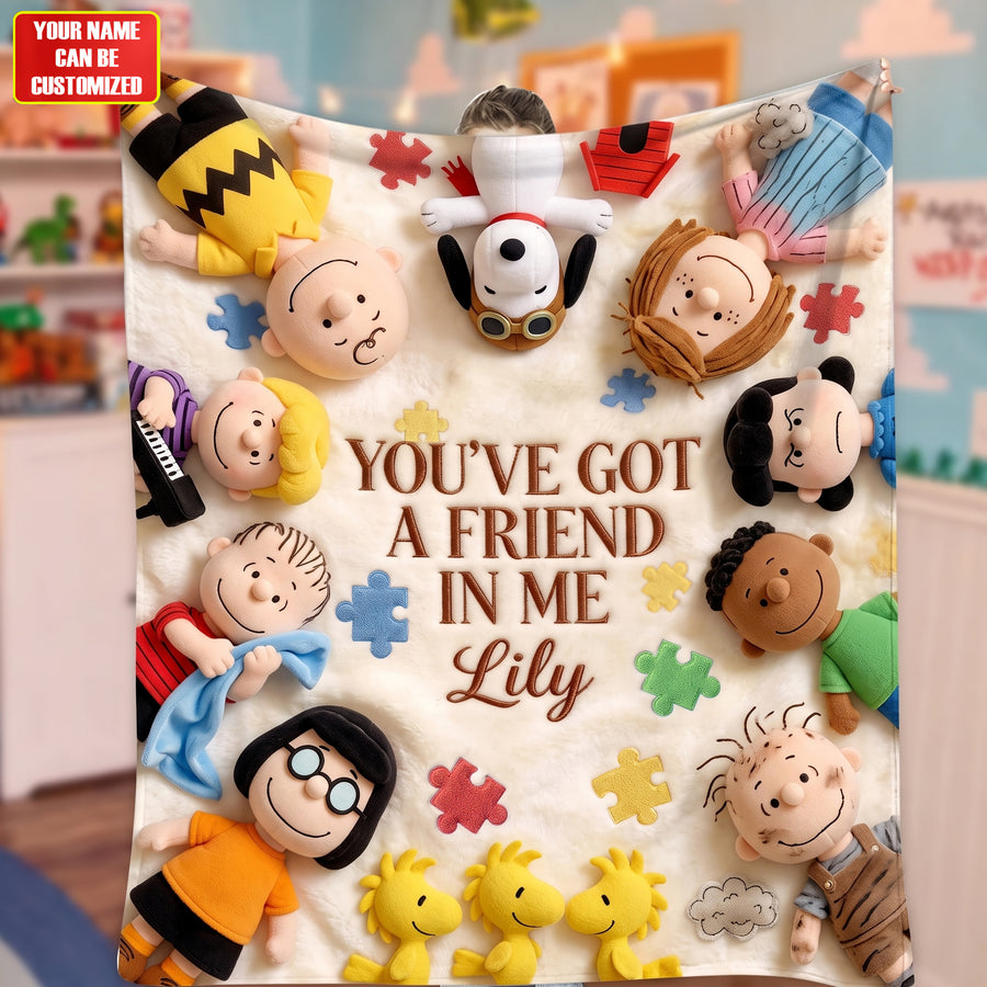 Classic Comic Friends - Personalized Autism Awareness Blanket