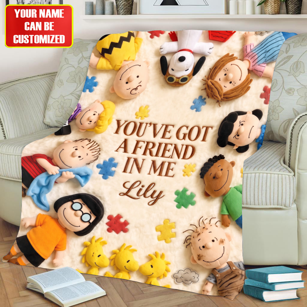 Classic Comic Friends - Personalized Autism Awareness Blanket