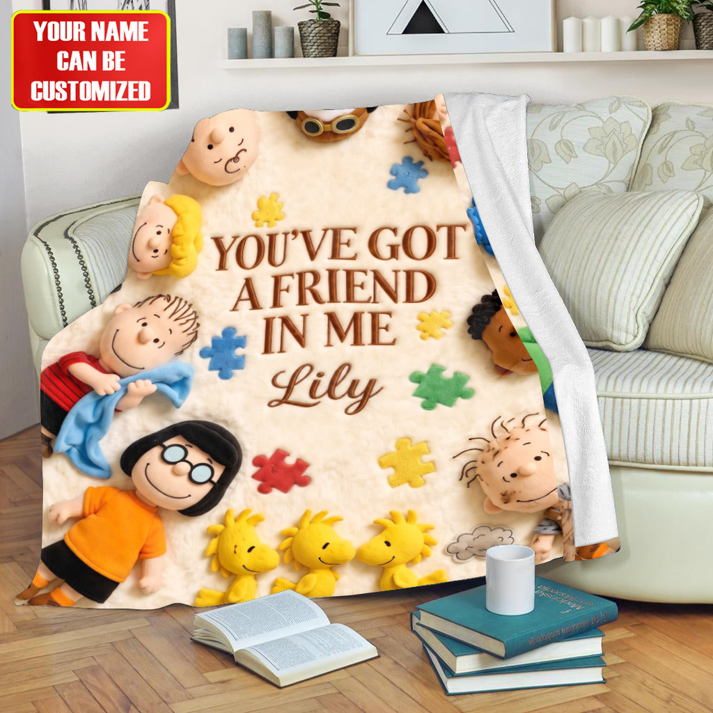 Classic Comic Friends - Personalized Autism Awareness Blanket