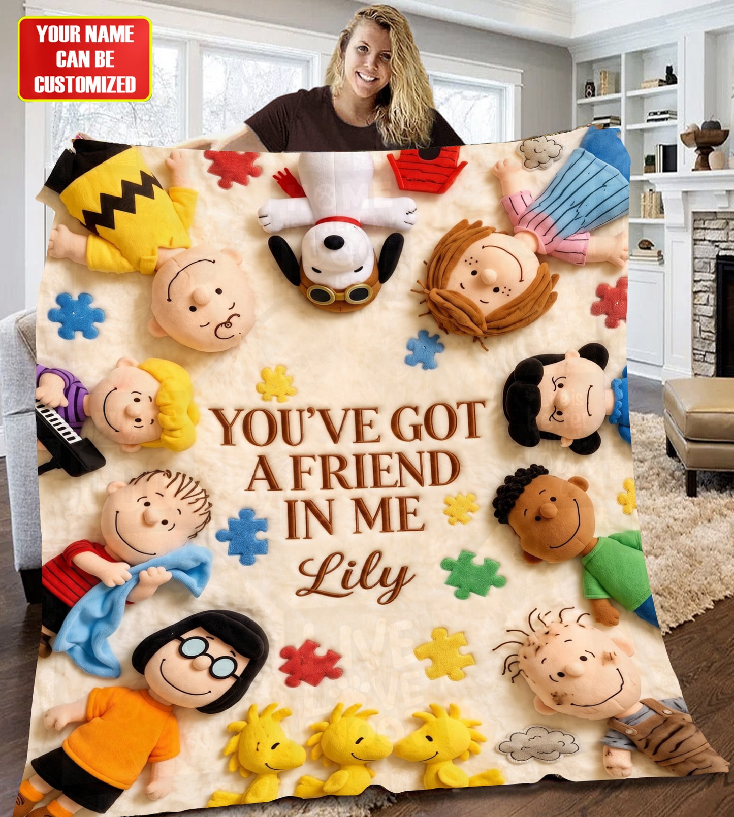 Classic Comic Friends - Personalized Autism Awareness Blanket