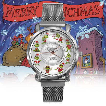 Funny Green Monster - Personalized Green Monster Women Hand Watch, Christmas Gift for Fans