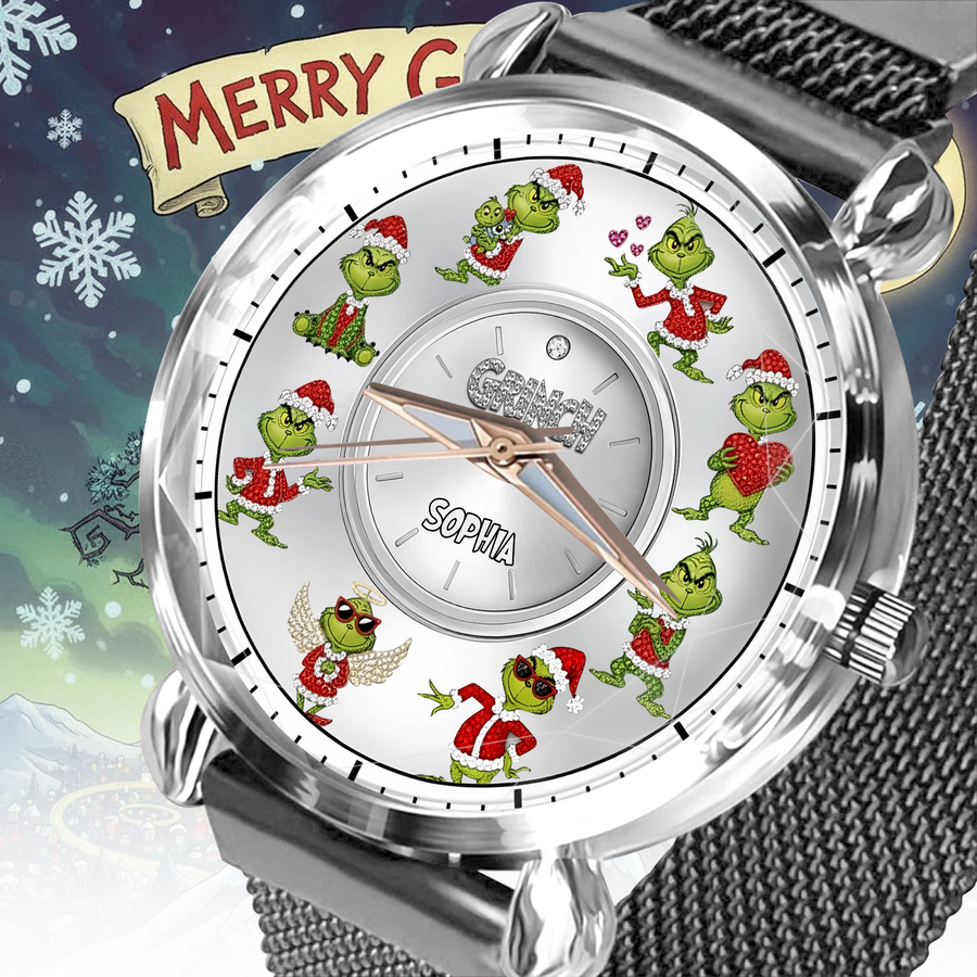 Funny Green Monster - Personalized Green Monster Women Hand Watch, Christmas Gift for Fans