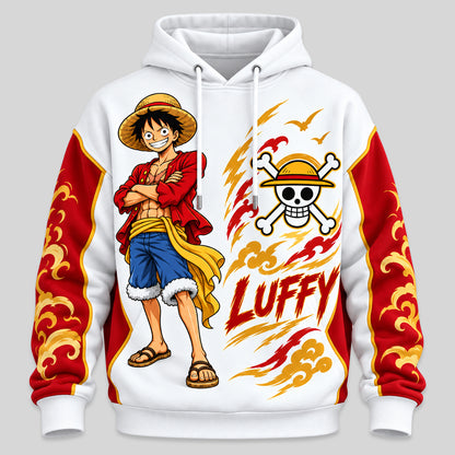 Straw Hat Adventure Hoodie & Sweatpants Set – Anime Pirate Tracksuit Outfit