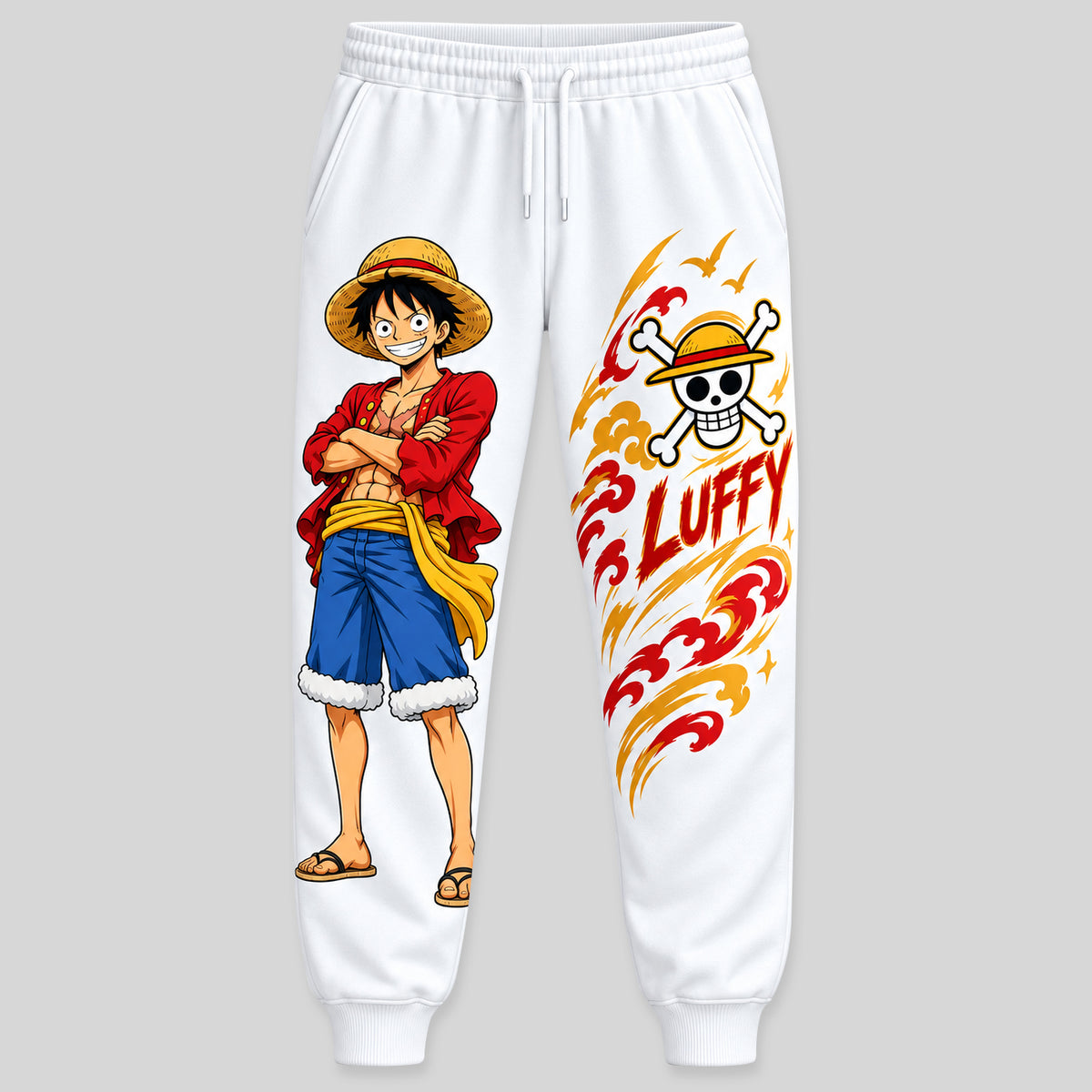 Straw Hat Adventure Hoodie & Sweatpants Set – Anime Pirate Tracksuit Outfit
