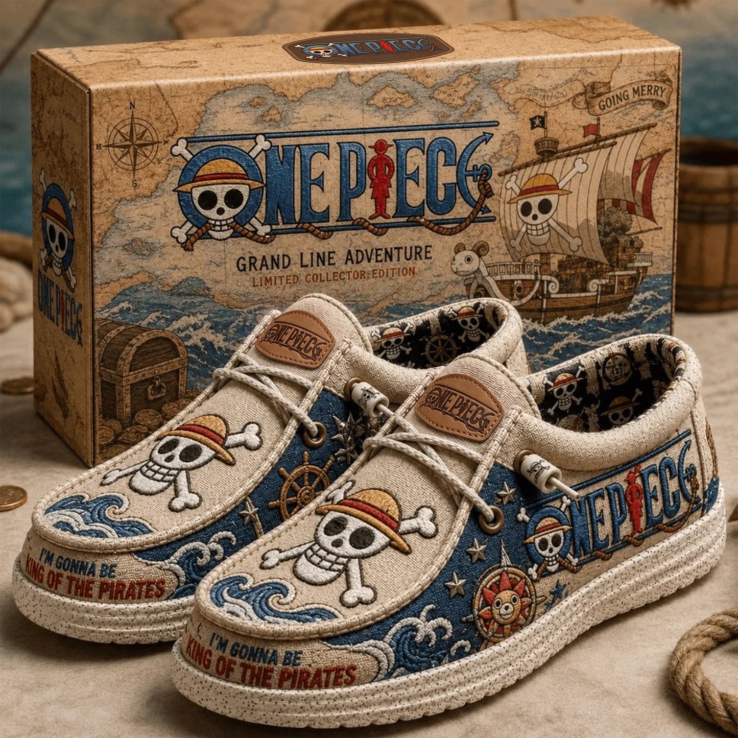 Grand Sea Pirate Adventure Dude Shoes - Vintage Treasure Map Design