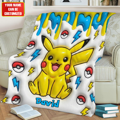 Cute Electric Creature - Personalized Monster Trainer Blanket