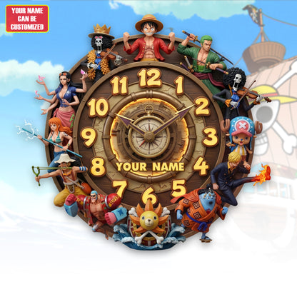 Treasure Voyage Acrylic Hanging Wall Clock - Personalized Gifts For Anime Lovers