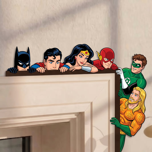 Comic Hero League Door Corner Decor – Superhero Room Decoration
