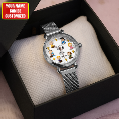 Classic Comic Friends - Personalized Puppy Women Hand Watch