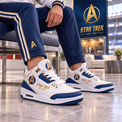 Galactic Explorer High-Top Sneakers – Retro Sci-Fi Space Adventure Shoes