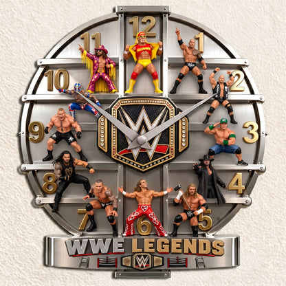 Wrestling Legends Wall Clock – Iconic Championship Heroes Collector Clock
