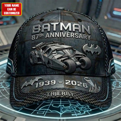 Dark Knight 87th Anniversary Cap 1939–2026 – Gotham Hero Bat Car Collector Hat