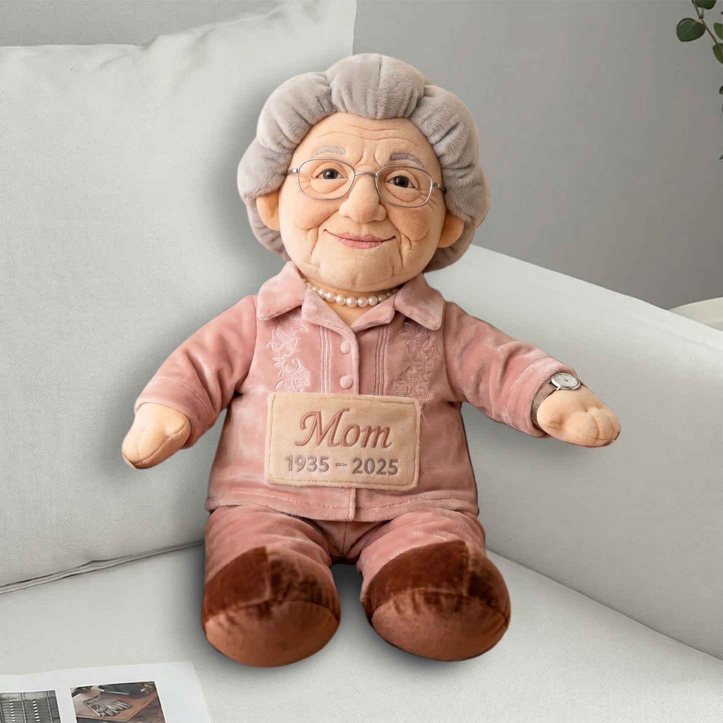 Custom From Any Photo - Personalized Memorial Mother, Grandmother Shaped Pillow