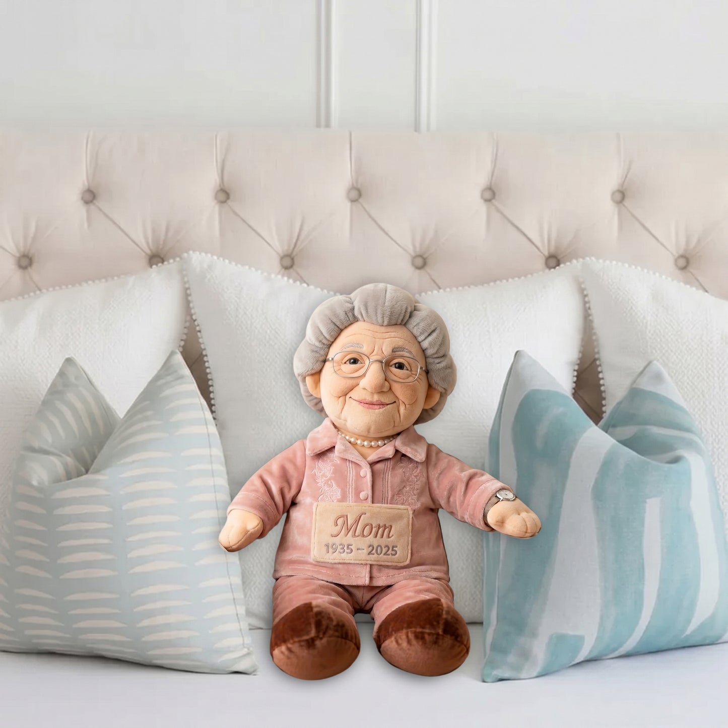 Custom From Any Photo - Personalized Memorial Mother, Grandmother Shaped Pillow