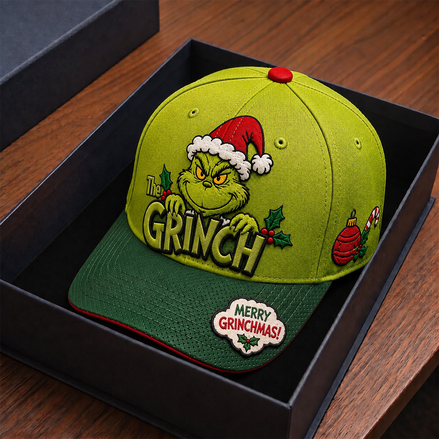 Mischievous Green Holiday Character Cap – Christmas Fan Gift