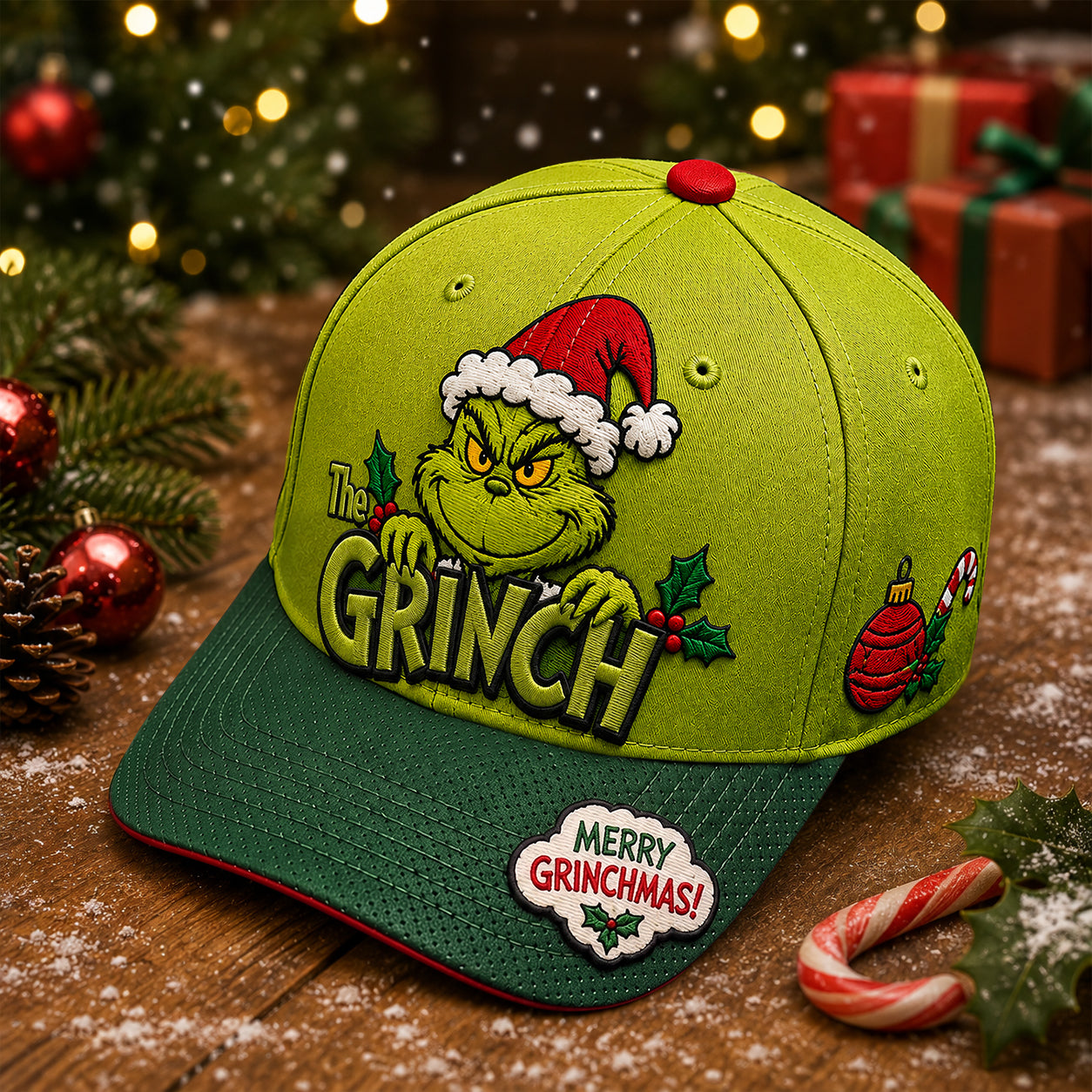 Mischievous Green Holiday Character Cap – Christmas Fan Gift