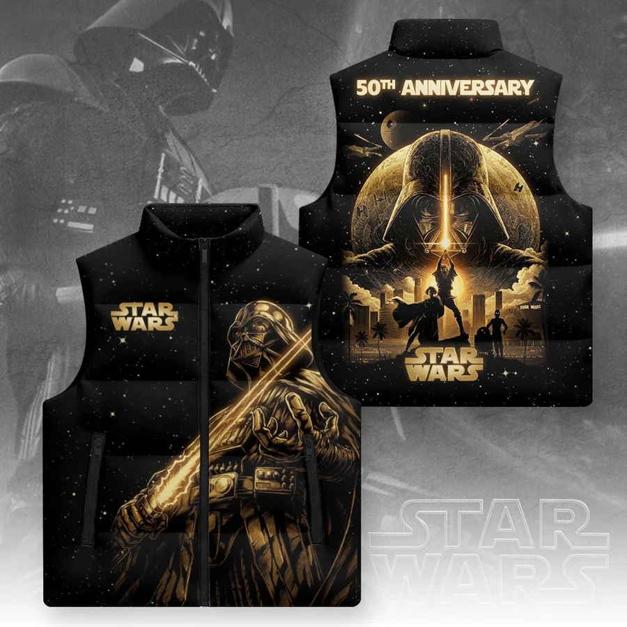 Galactic Dark Warrior 50th Anniversary Sleeveless Windproof Puffer Jacket