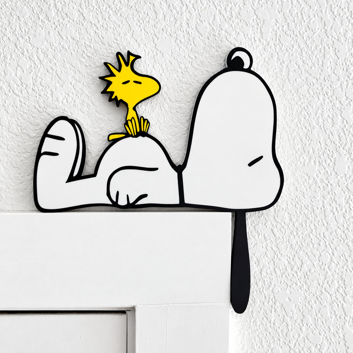 Sleepy Cartoon Puppy Door Corner Decor – Cute Dog & Bird Home Decoration