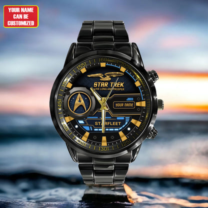 Galactic Starfleet Personalized Watch – Retro Sci-Fi Explorer Gifts
