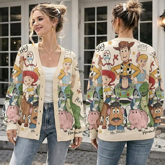 Playful Toy Friends - Personalized Toy Friends Cardigan Sweater