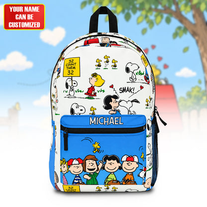 Cartoon Friends Backpack – Custom Name Cute School Bag