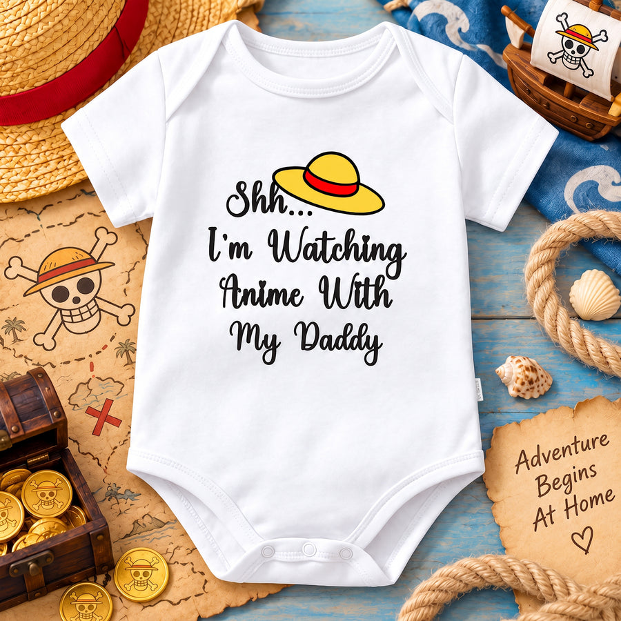 Anime With Daddy Baby Bodysuit – Cute Pirate Adventure Infant Outfit