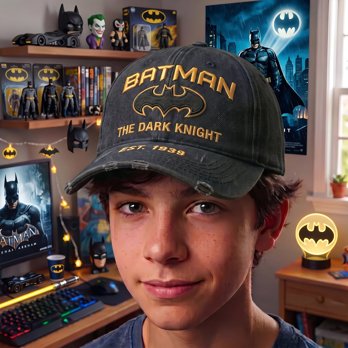 Dark Vigilante Vintage Cap – Retro Hero Baseball Hat