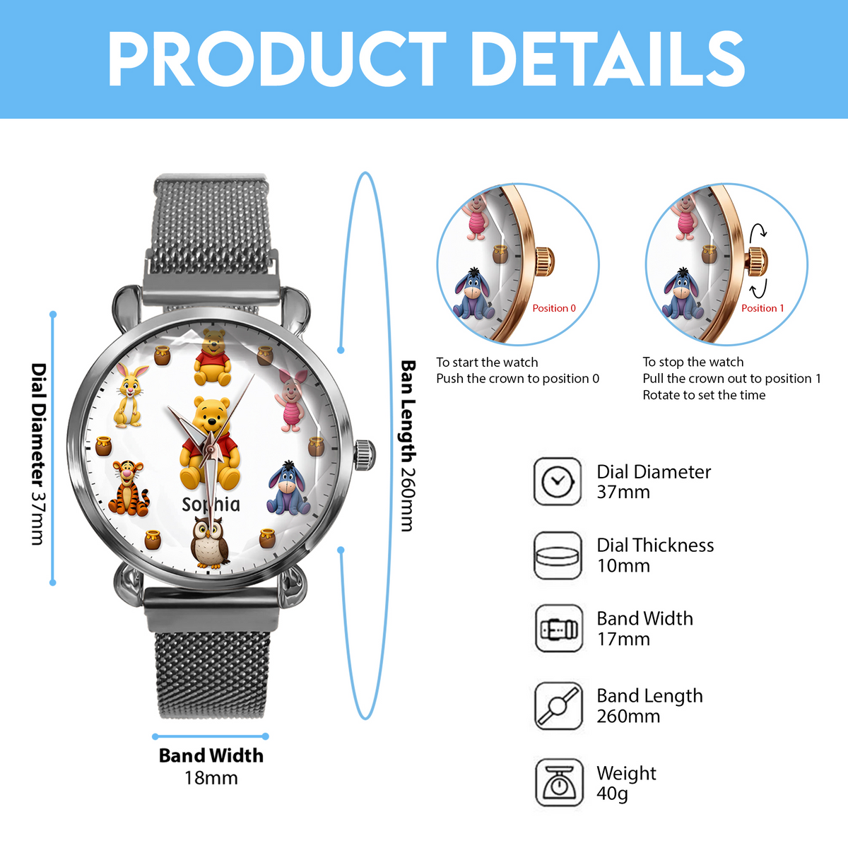 Honey Bear & Woodland Friends – Personalized Storybook Character Watch