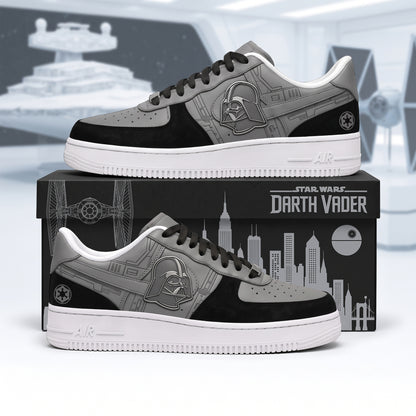 Dark Space AF1 Low Top Sneakers – Black Gray Sci-Fi Fan Shoes