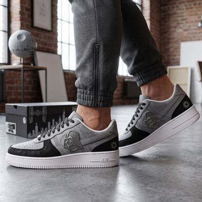 Dark Space AF1 Low Top Sneakers – Black Gray Sci-Fi Fan Shoes