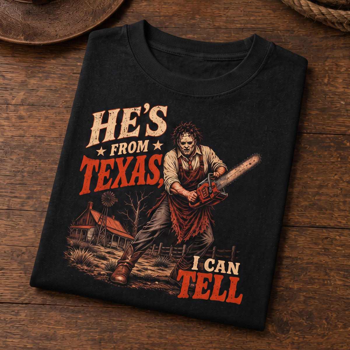 Texas Slasher Horror T-Shirt – Vintage Chainsaw Graphic Tee