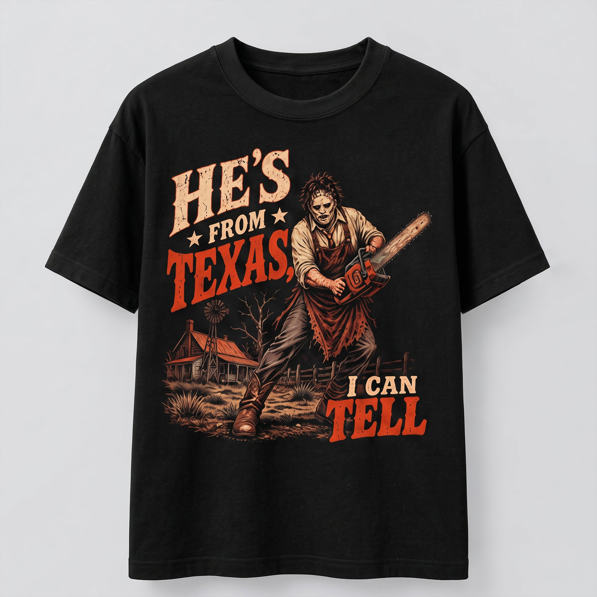Texas Slasher Horror T-Shirt – Vintage Chainsaw Graphic Tee
