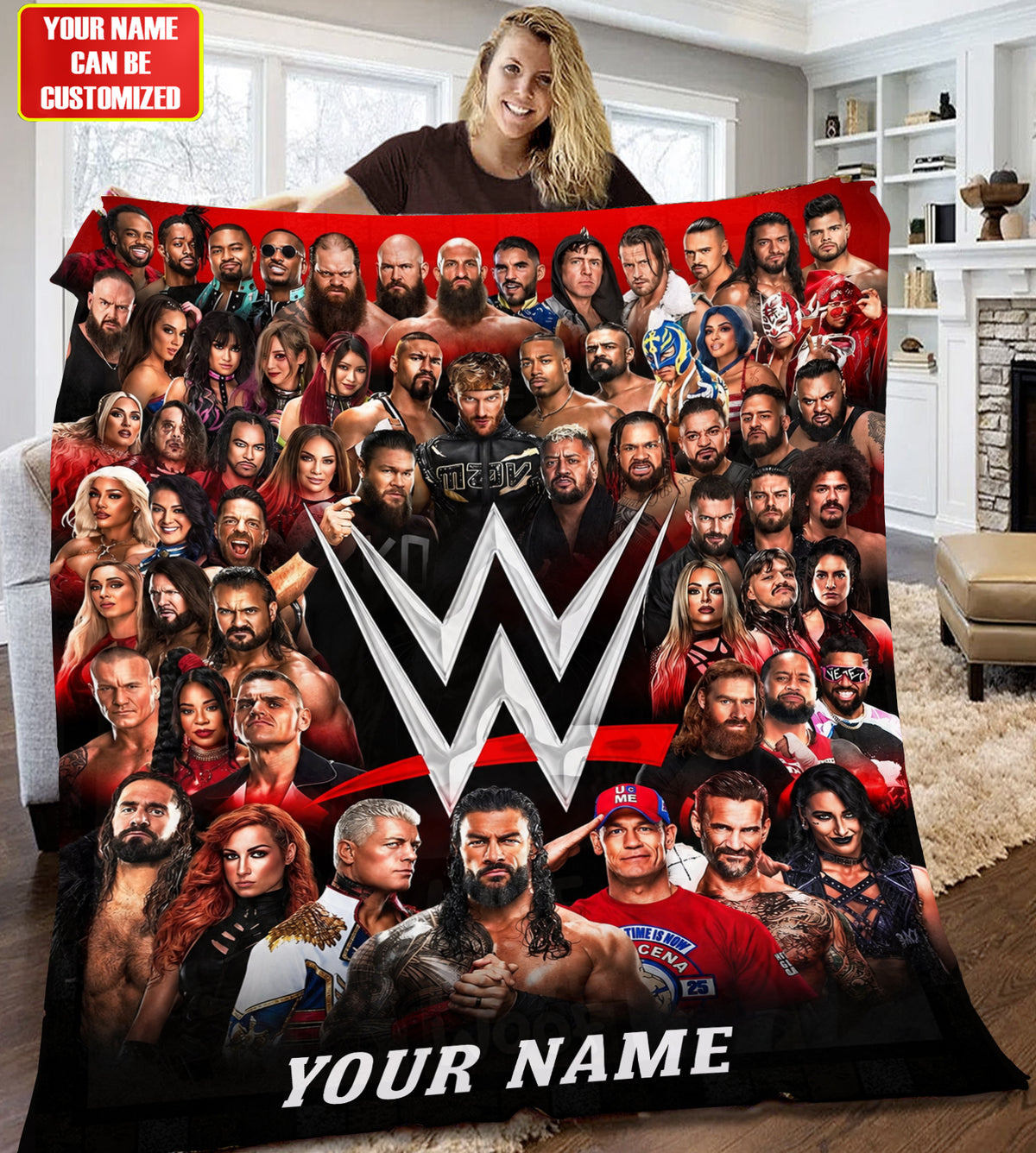 Personalized Wrestling Legends Blanket – Custom Name Pro Wrestling Fan Gift