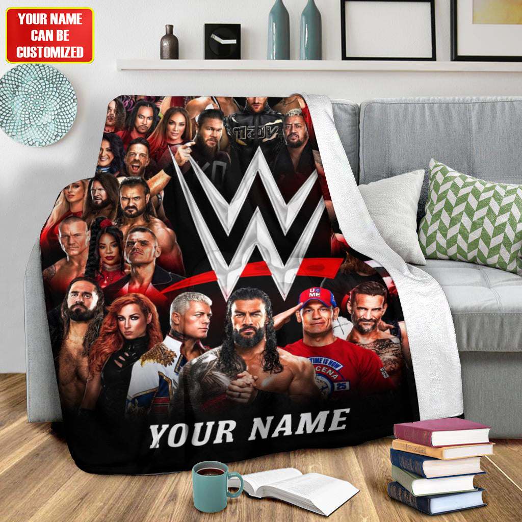 Personalized Wrestling Legends Blanket – Custom Name Pro Wrestling Fan Gift