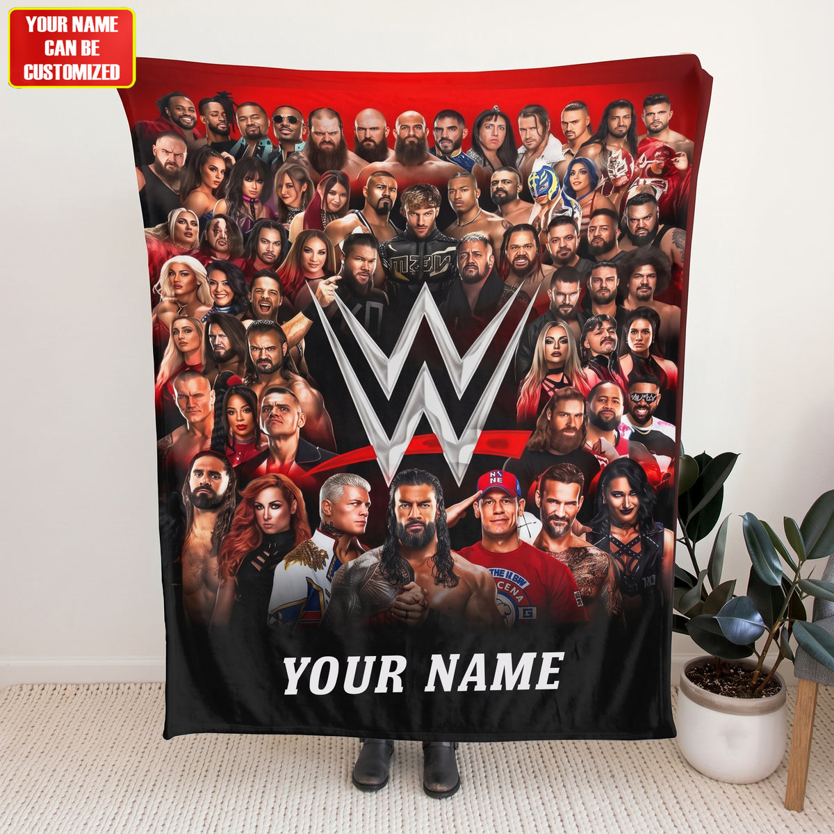Personalized Wrestling Legends Blanket – Custom Name Pro Wrestling Fan Gift