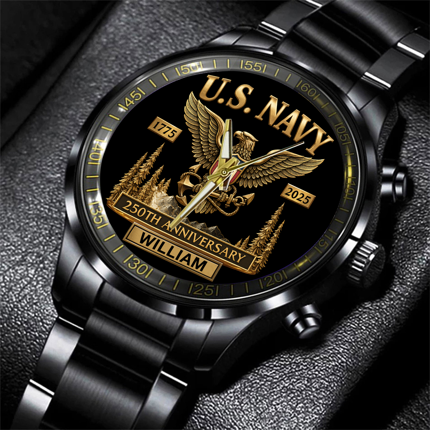 U.S Navy 250th Anniversary - Personalized Veteran Hand Watch