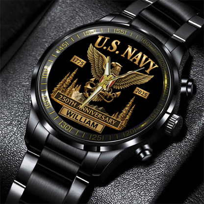 U.S Navy 250th Anniversary - Personalized Veteran Hand Watch