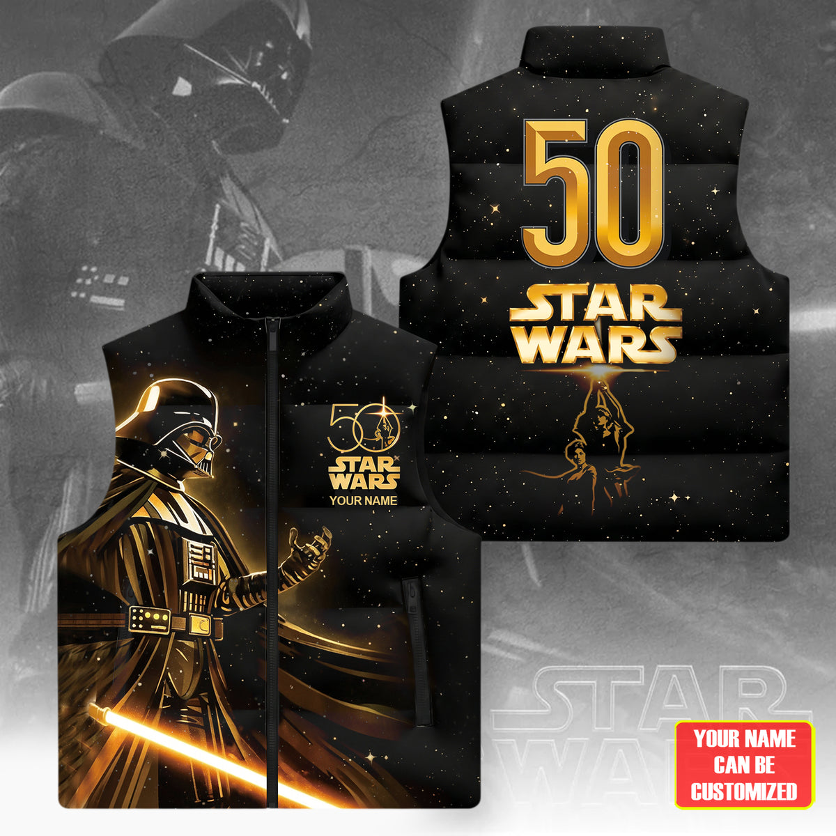 Dark Side – Personalized The Force Sleeveless Puffer Jacket