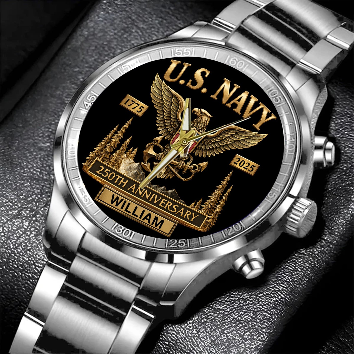 U.S Navy 250th Anniversary - Personalized Veteran Hand Watch
