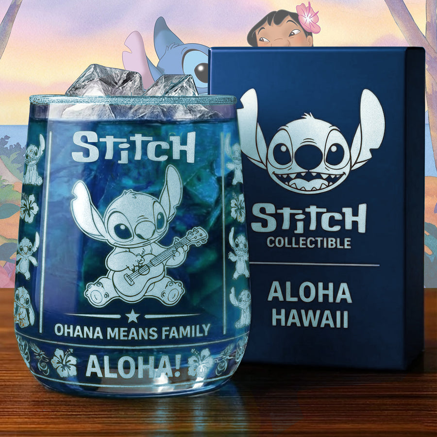 Blue Ohana - Personalized Ohana Whiskey Glass